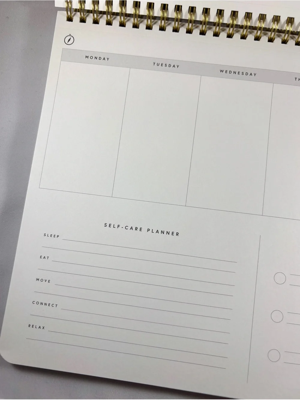 Michael Hyatt Full Focus Planner Spiral Notebook — Black Linen with Gold Coil